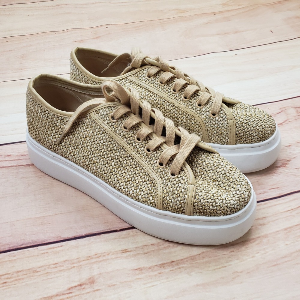 Steve Madden Gold Woven Platform Sneakers